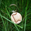 БРЕЛОК ДЕРЕВ'ЯНИЙ РУНА ПЕРТ РУЧНА РОБОТА (KEY RING WOODEN FLEECE PERTH HANDMADE)
